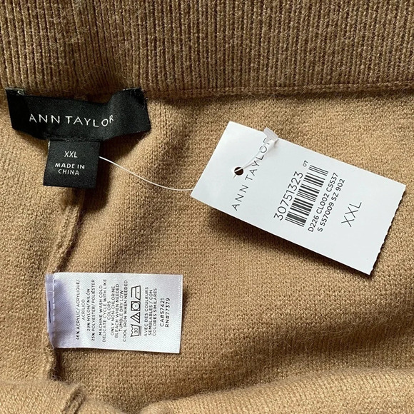 New ANN TAYLOR The Sweater Jogger Pant Tan XXL 557009 - Picture 10 of 13